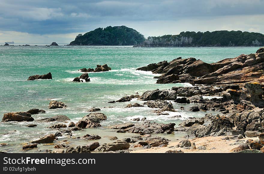 Rocky Coast, Coastal walk at Manganui, Bay of Plenty, New Zealand