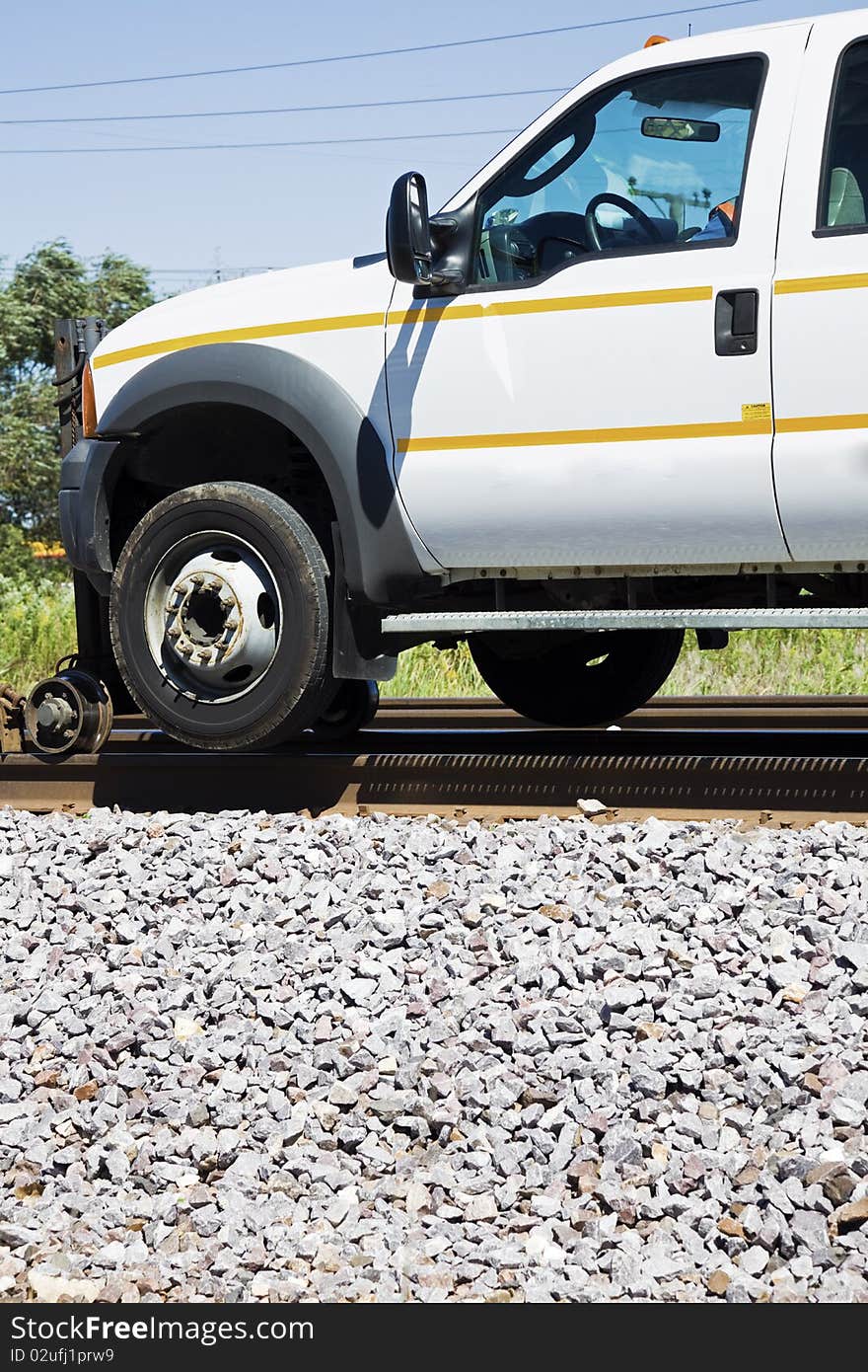 Railway Pick Up Truck on the tracks