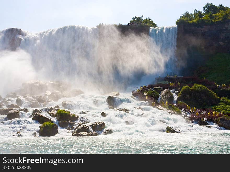 Tourists at Niagara falls