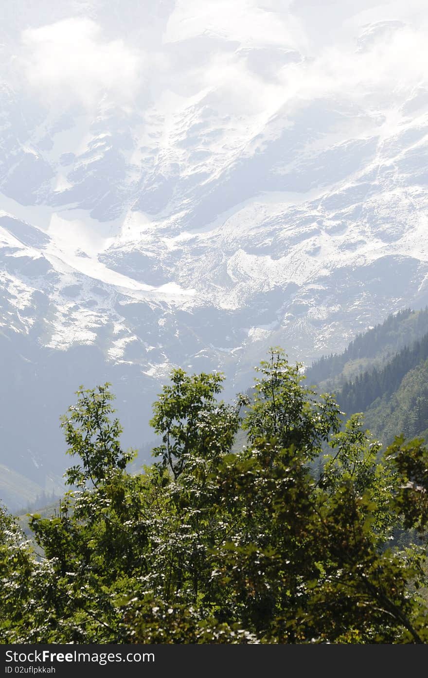 Glacier of the Grossglockner, the highest mountain of Austria.