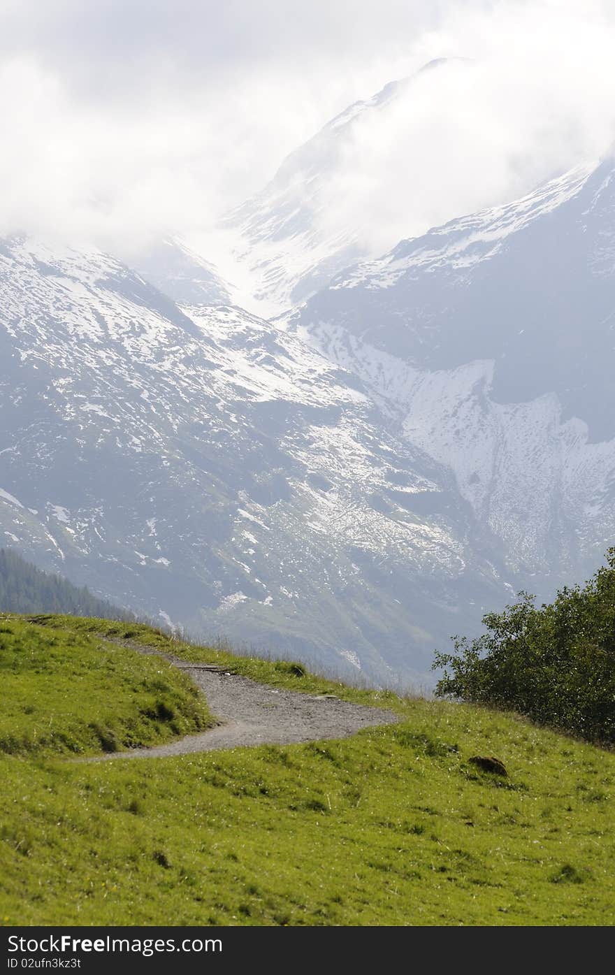 Glacier of the Grossglockner, the highest mountain of Austria.