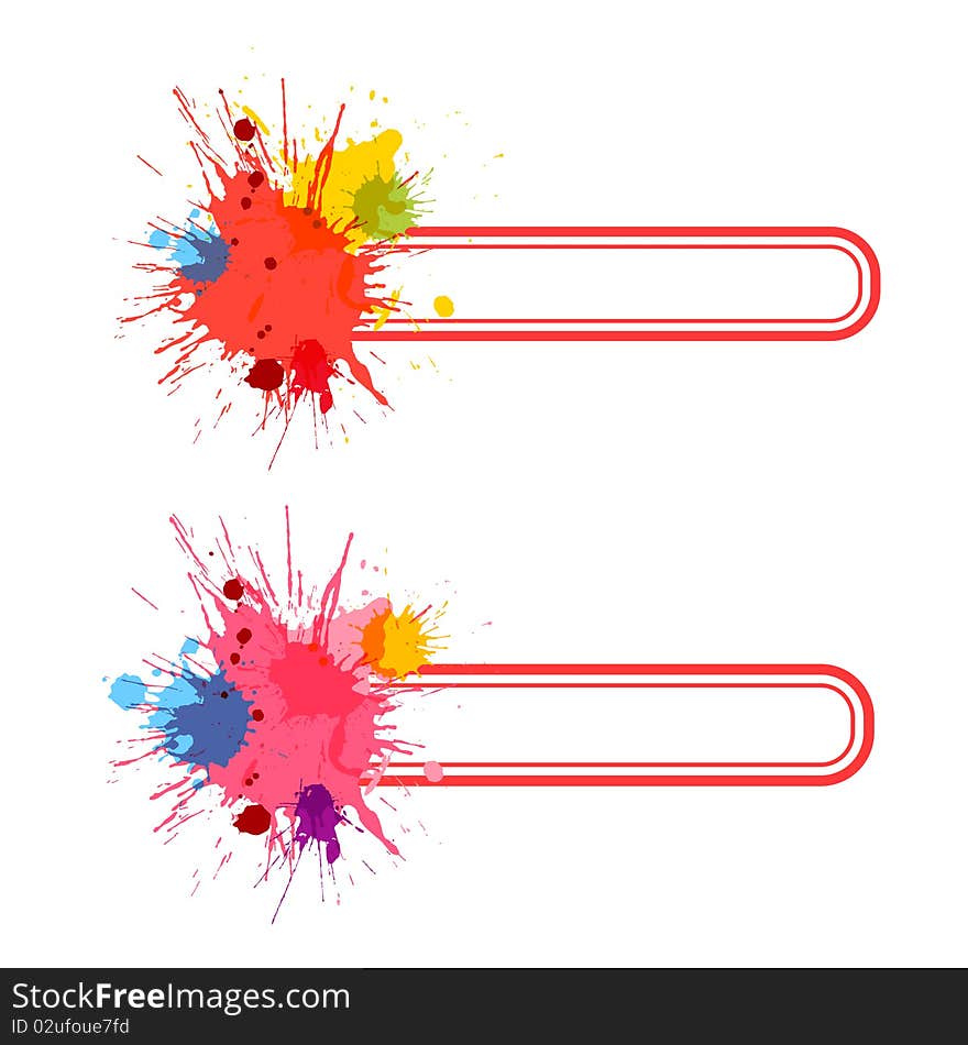 A set of two text blanks withblots. A set of two text blanks withblots