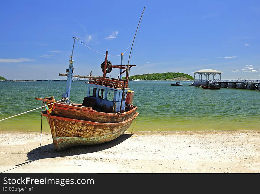 Fisherman Boat on the bay in thailand