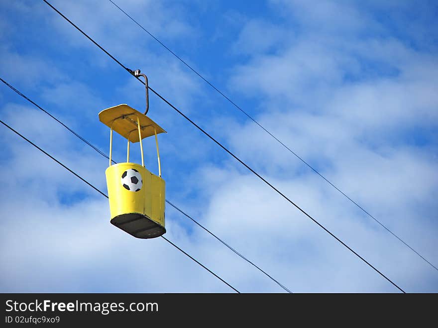 Lift against the blue sky with little clouds. Lift against the blue sky with little clouds