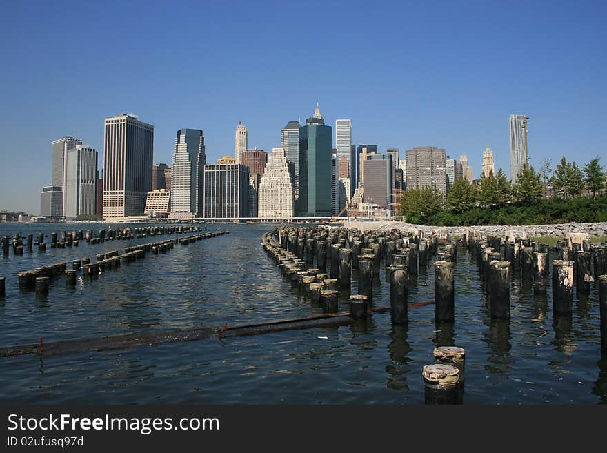 Lower Manhattan skyline as seen from Brooklyn. Lower Manhattan skyline as seen from Brooklyn.