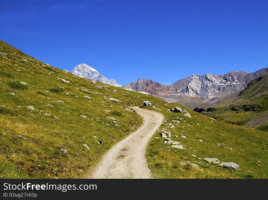 Mountain trail in Alta Valtellina. Mountain trail in Alta Valtellina