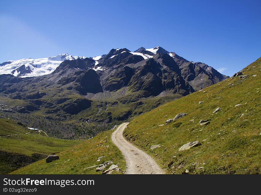 Mountain trail in Alta Valtellina. Mountain trail in Alta Valtellina