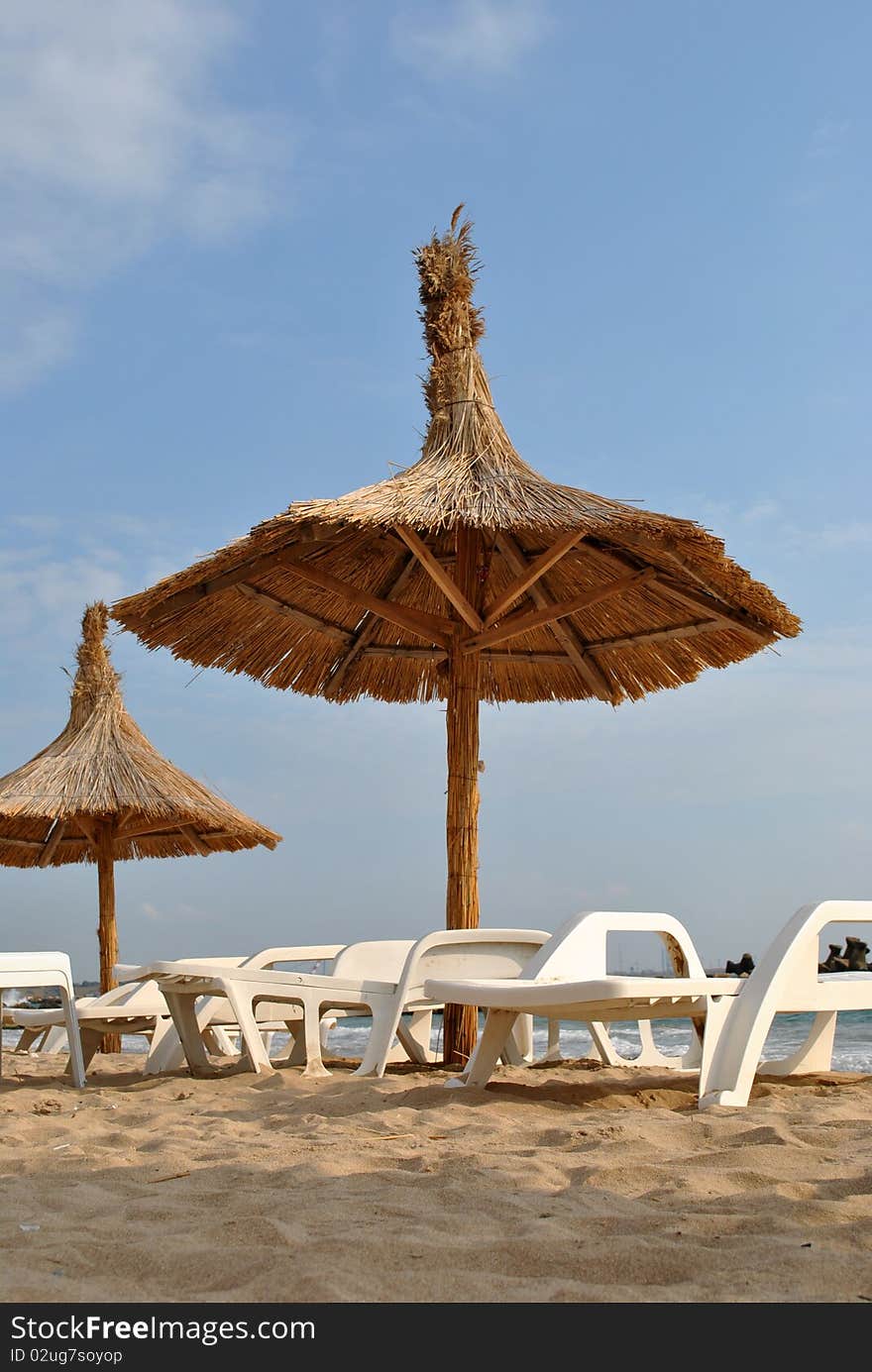 Image of an umbrella on the beach. Image of an umbrella on the beach