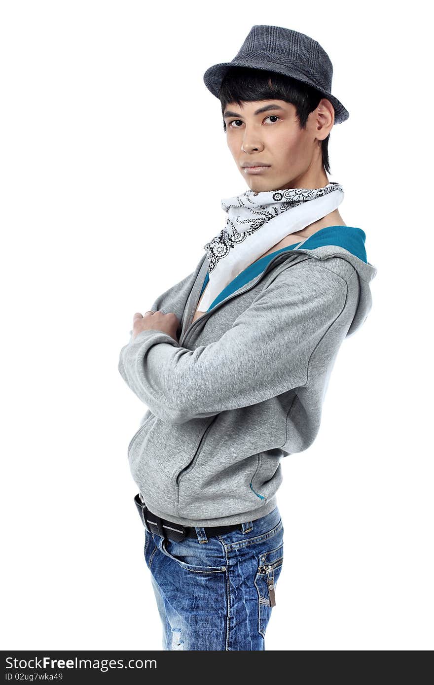 Shot of a stylish young man. Isolated over white background. Shot of a stylish young man. Isolated over white background.