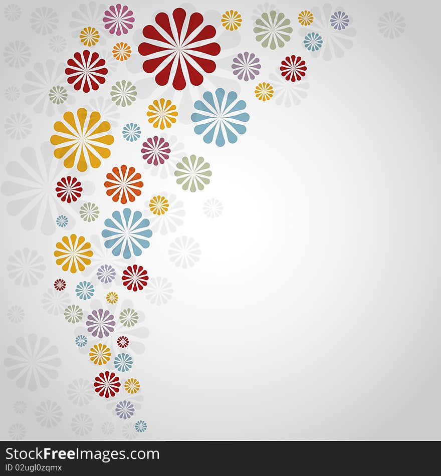 Abstract floral background, clip art illustration