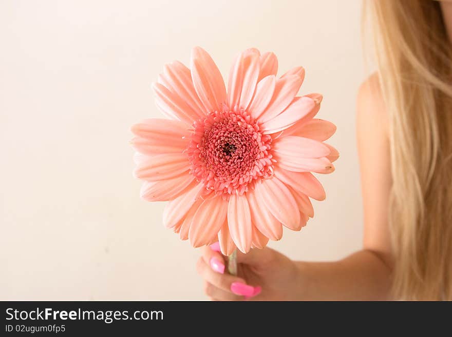 Beautiful young pretty woman with flower. Beautiful young pretty woman with flower