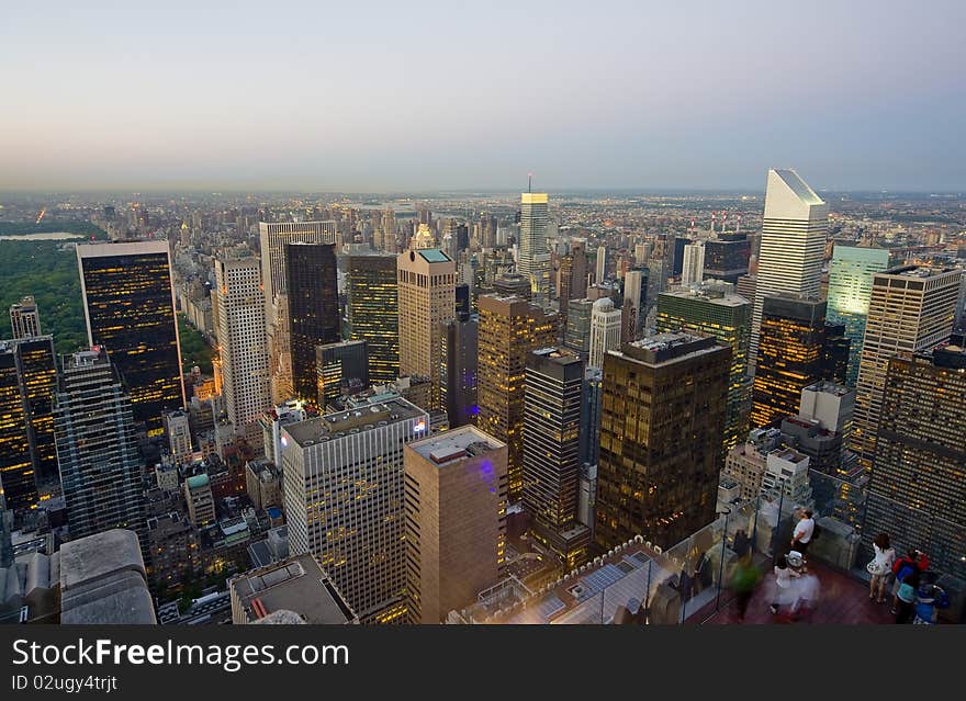 Skyline new york city en central park