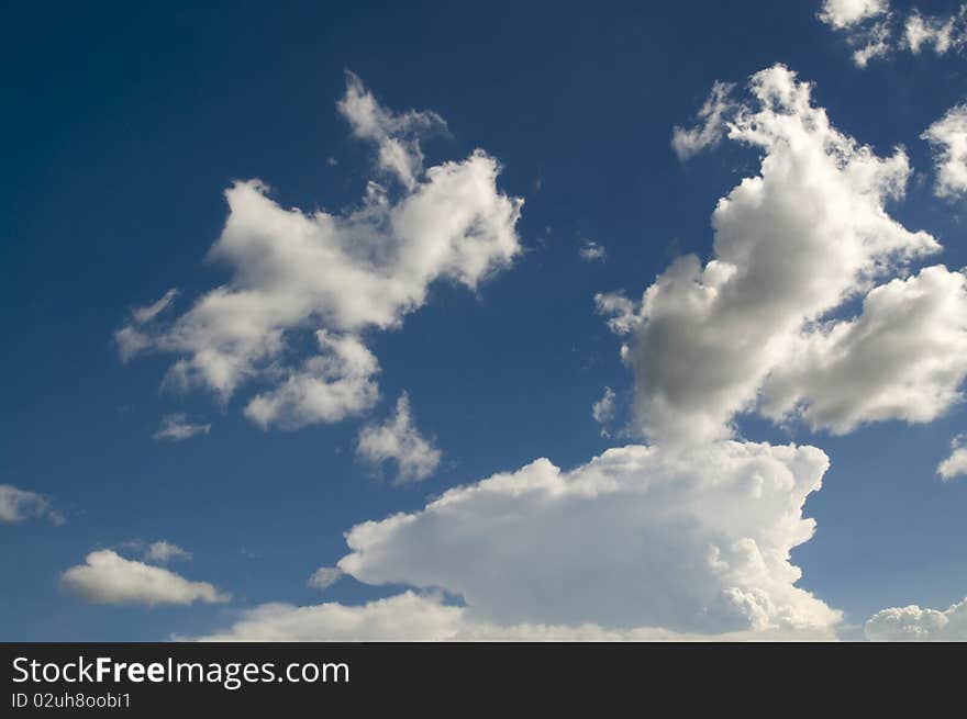 The blue sky and white cloud