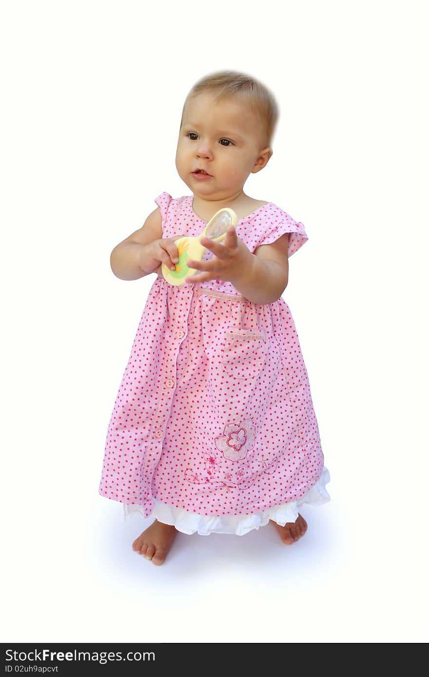 Child on a white background. Child on a white background