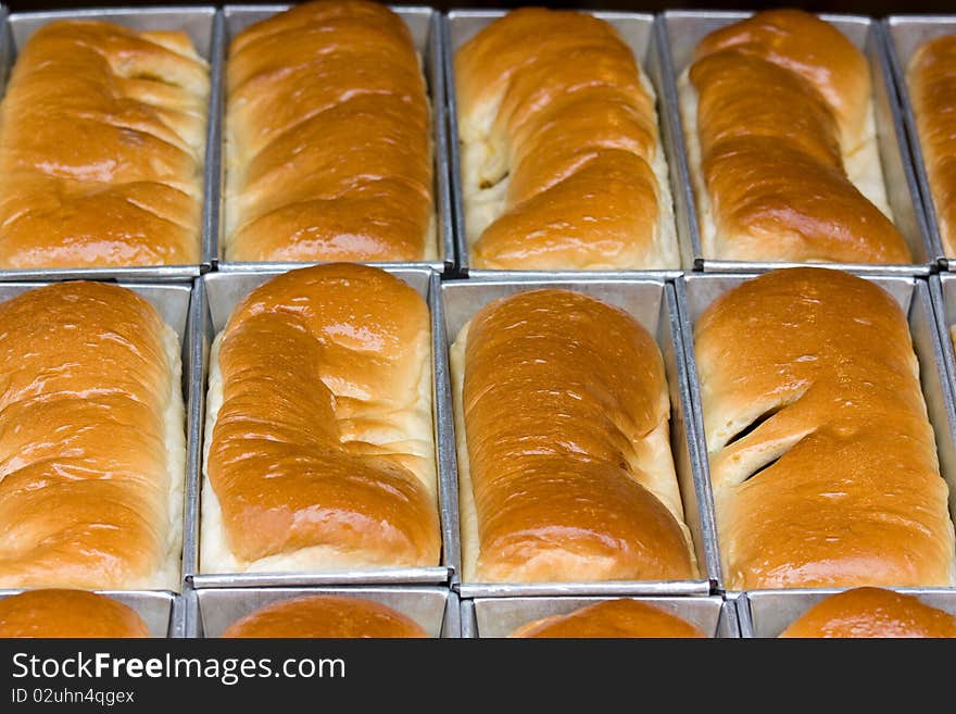 Scented stuff bread in tray