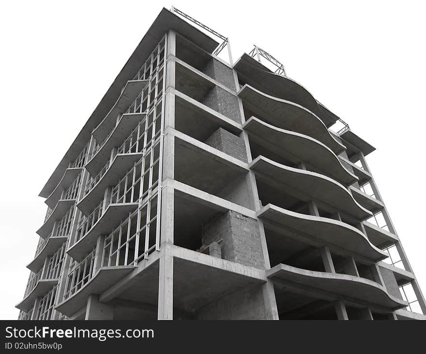 Building under construction isolated on white. Building under construction isolated on white