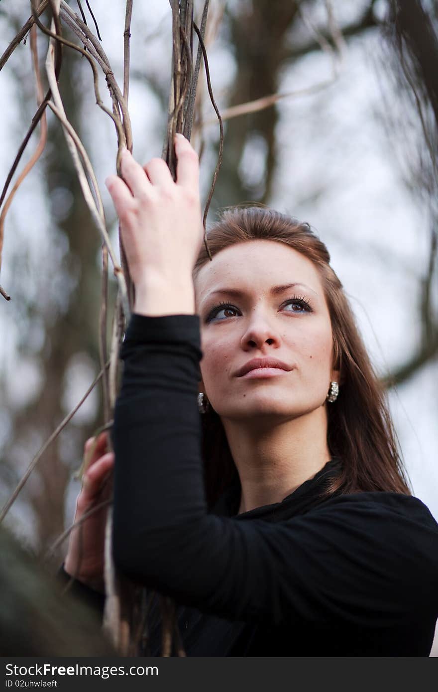 Beautiful young woman outdoor portrait