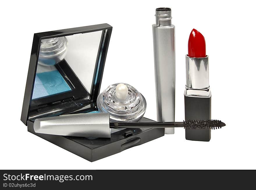 Cosmetics isolated on the white