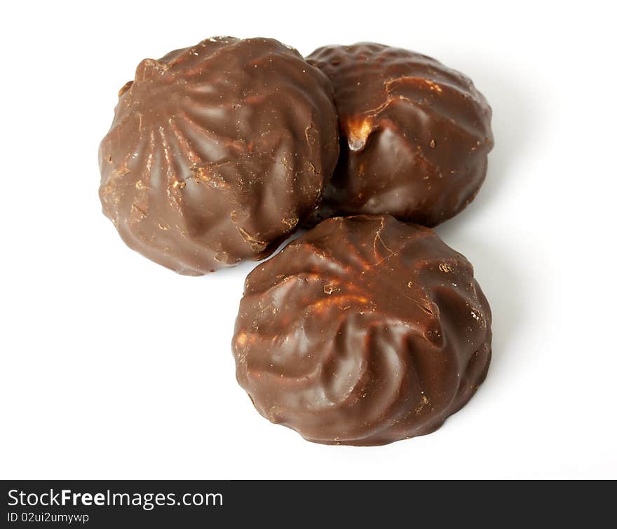 Souffle in a dark chocolate on white background