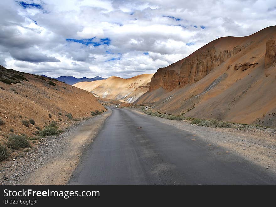 A lonely road in jammu kashmir ladakh. A lonely road in jammu kashmir ladakh