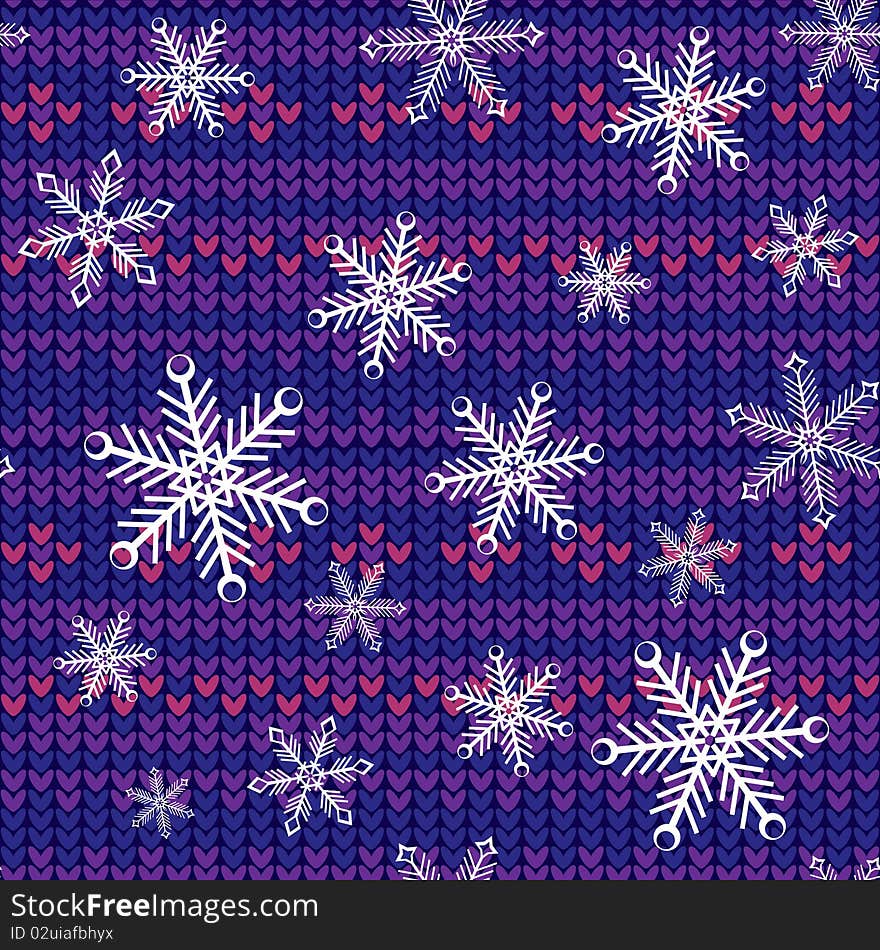 Seamless knitted background with snow corn