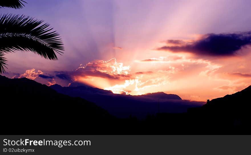 Landscape with the beautiful sky and mountains. Landscape with the beautiful sky and mountains