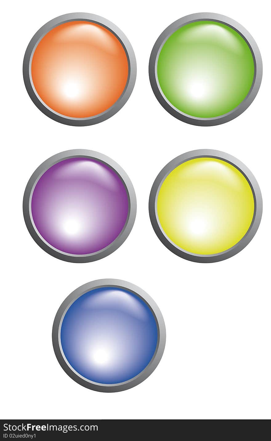 Buttons Of Five Colors