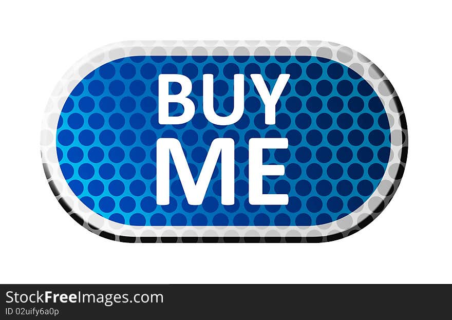 Buy me blue button over white background. Buy me blue button over white background