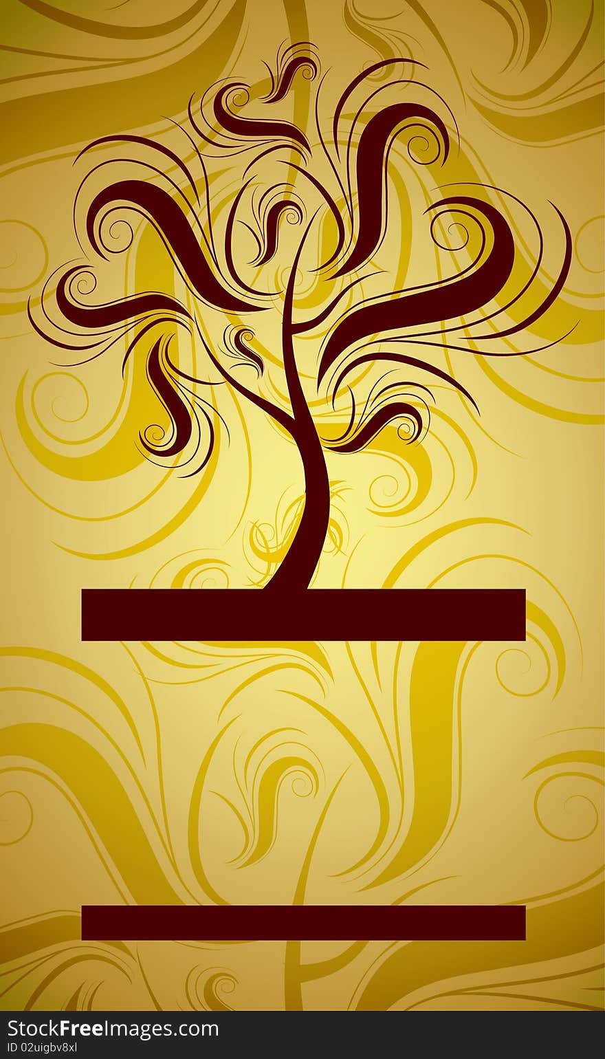 Design with decorative tree from autumn leafs