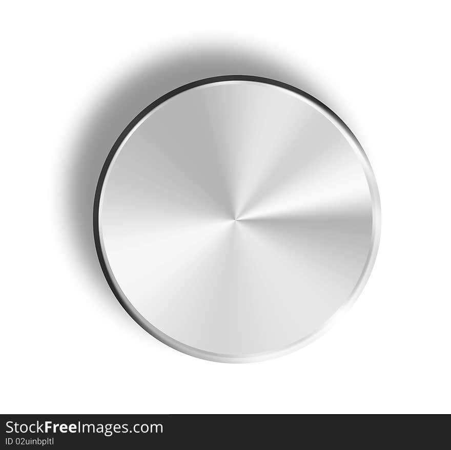 Silver button to raise or lower the volume