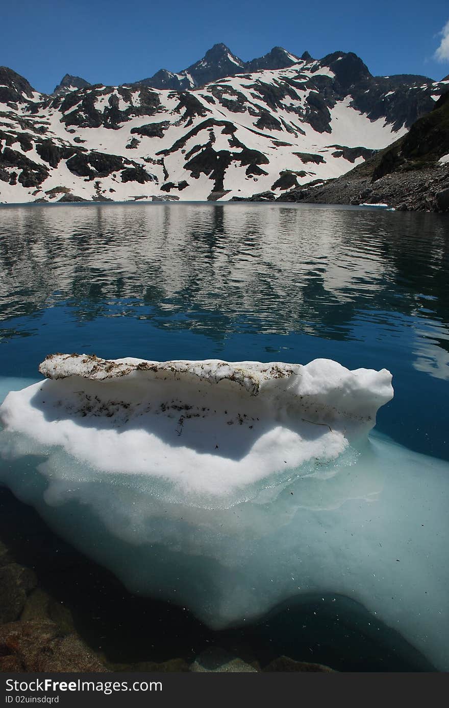 Floating Ice Of Artouste Lake