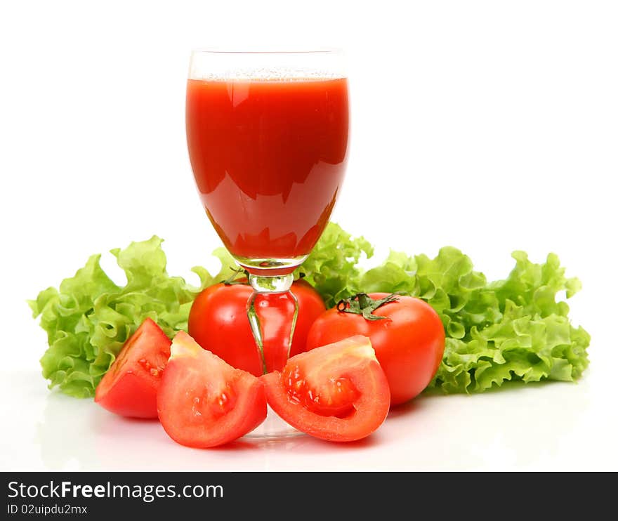 Fresh vegetables and juice