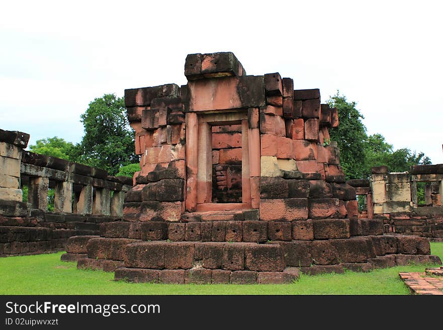 ancient stone carving at korat thailand