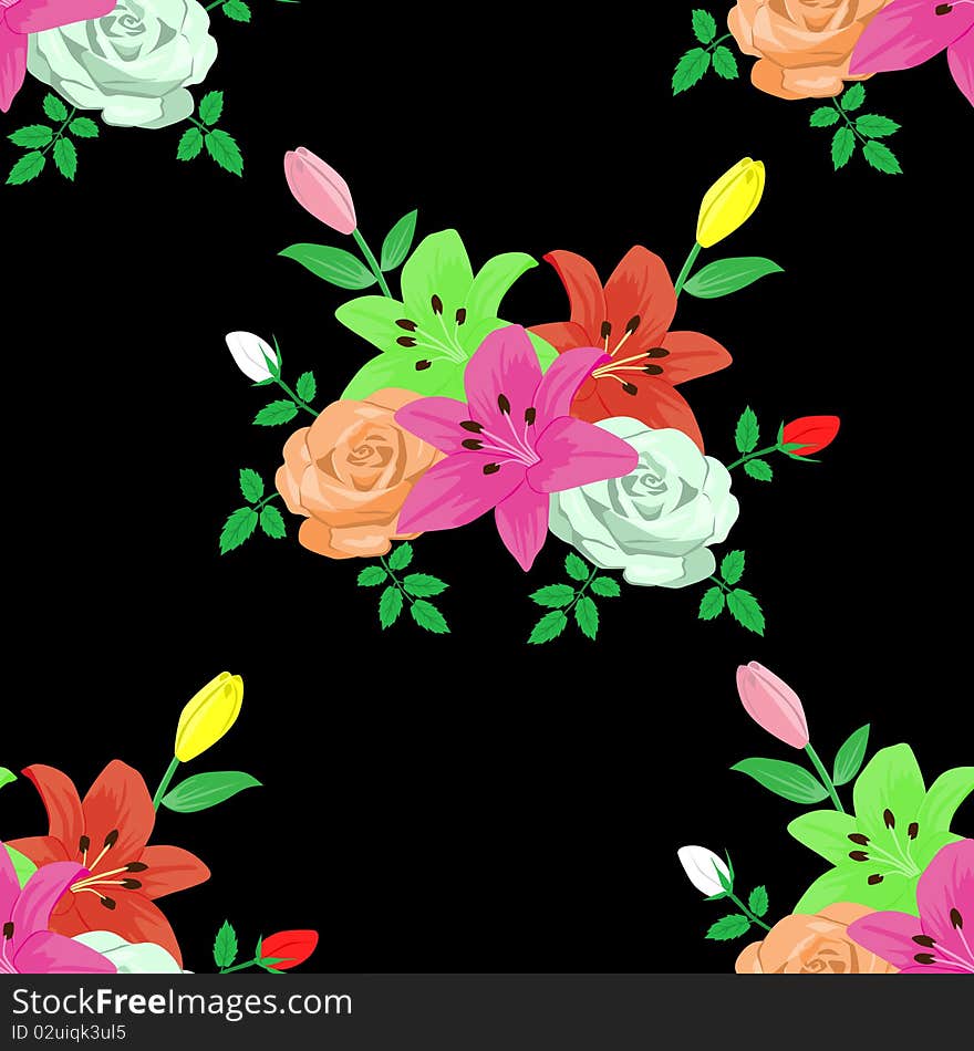 Floral seamless pattern. Vector illustration