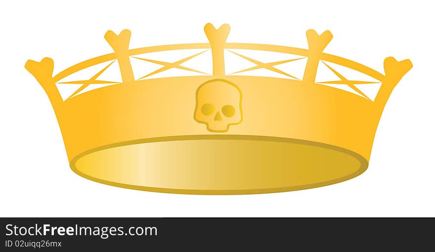 Gold crown with skull