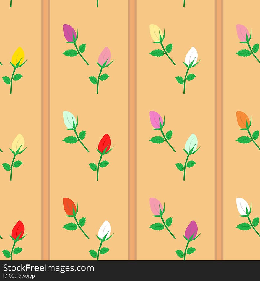 Roses seamless pattern. Vector illustration