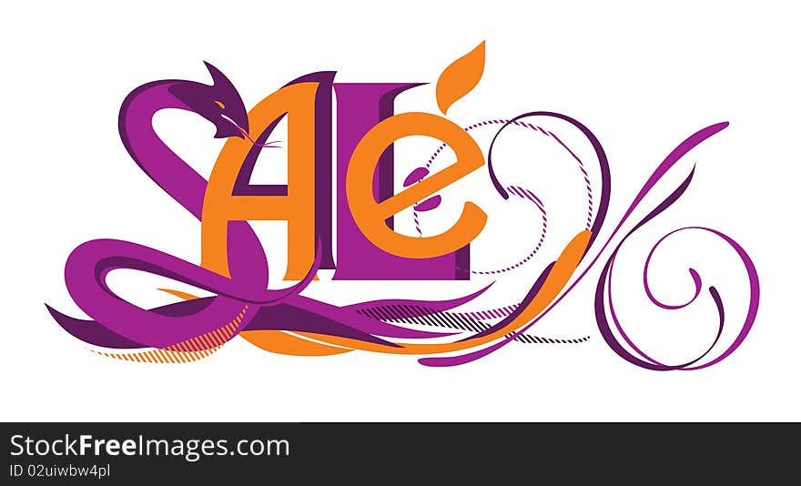 Illustration of Sale design template.