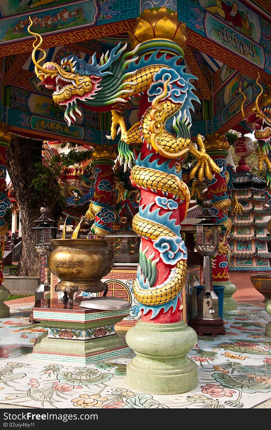 Dragon in Shrine. Chanthaburi Thailand