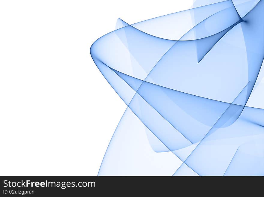 Abstract blue design element on white background