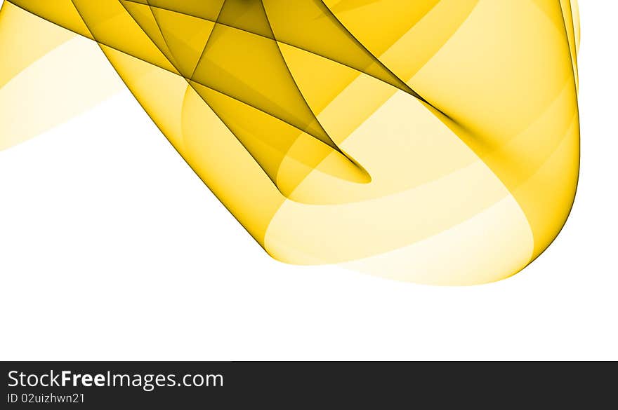 Abstract yellow design element on white background