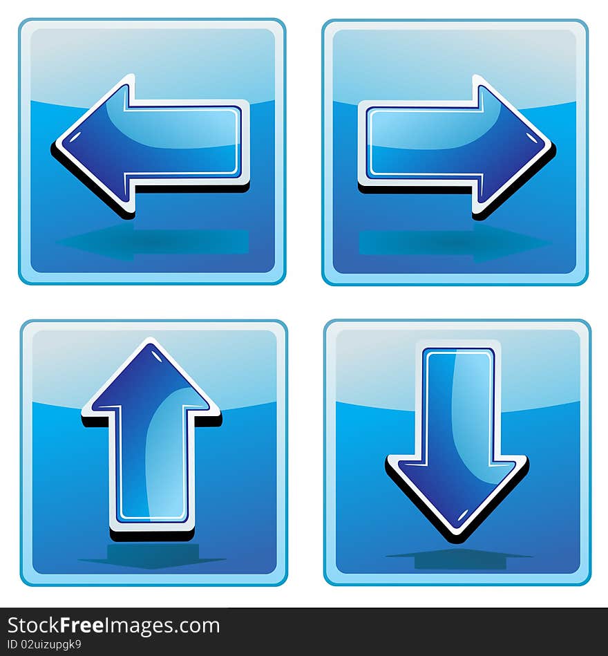 Blue arrow internet button icon