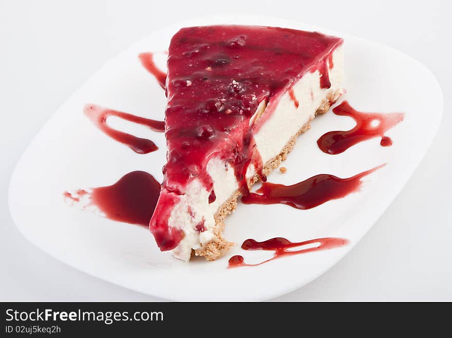 Slice of trawberry cheesecake