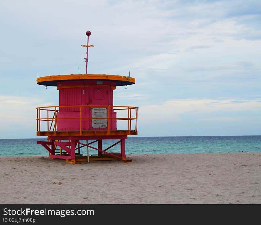 Lifeguard station at Miami Beach Floria USA