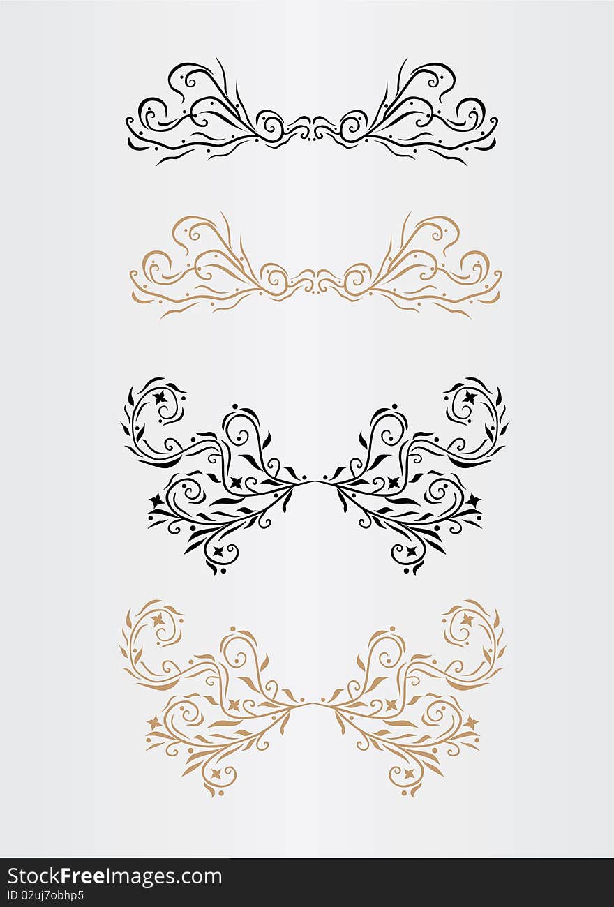 Ornamental page decorations set, for your design