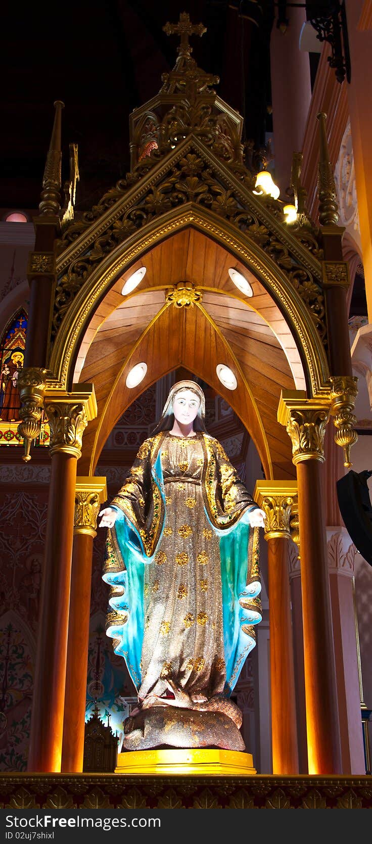 Madonna in the church of Chantaburi Thailand.