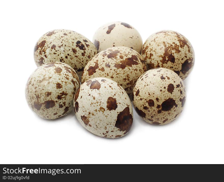 Eggs quail on white background (isolated)