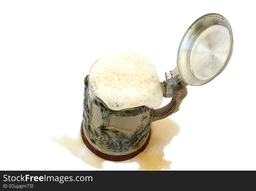 Beer mug isolated on the white background