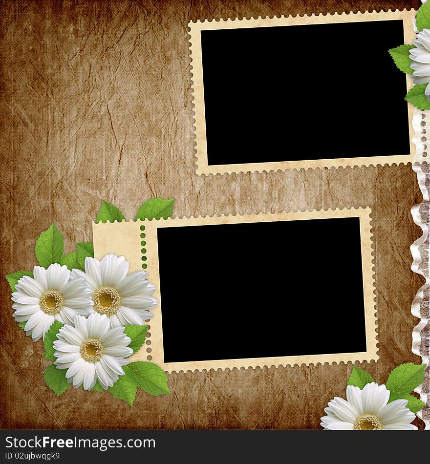 Card for the holiday  with flowers on the abstract background