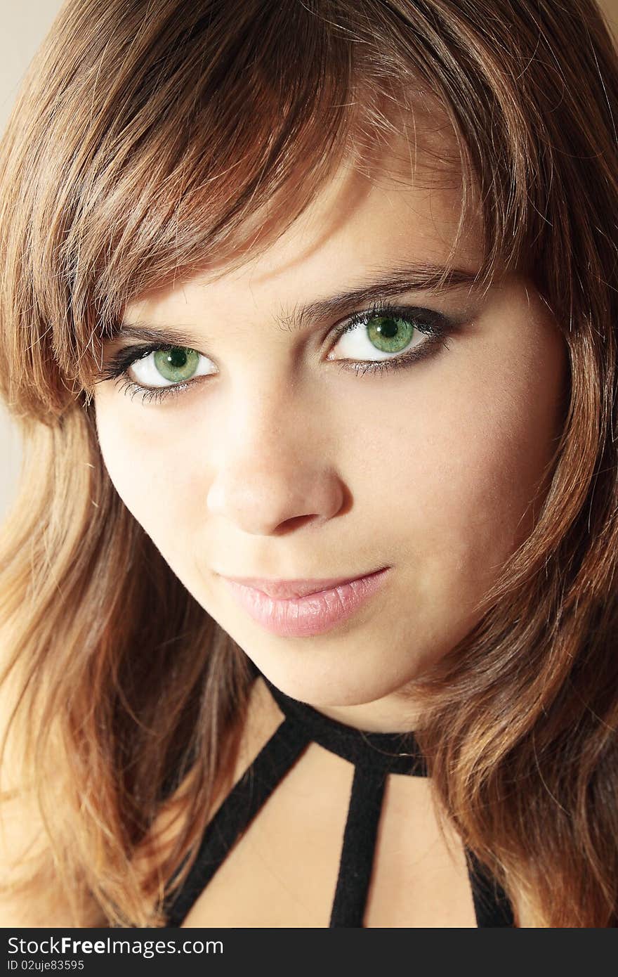 Portrait of young woman with the green eyes. Portrait of young woman with the green eyes