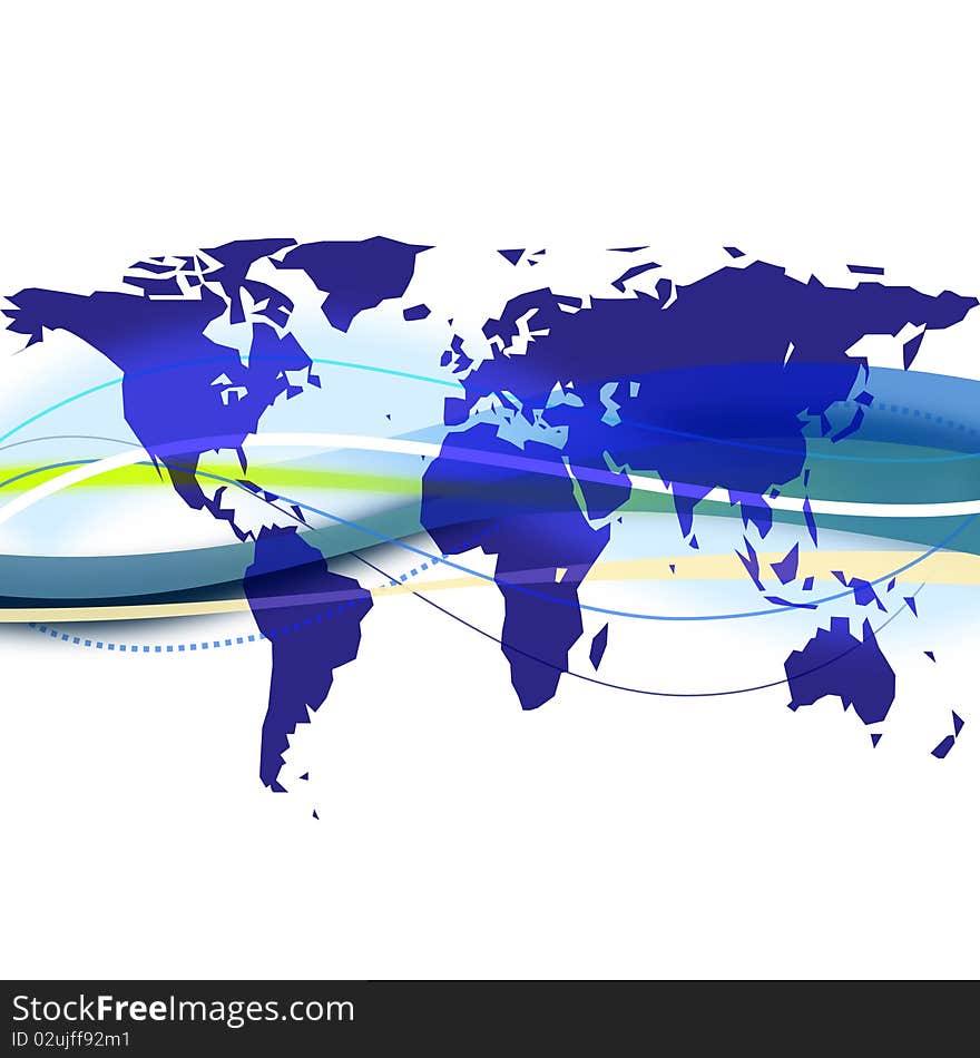 World map background illustration